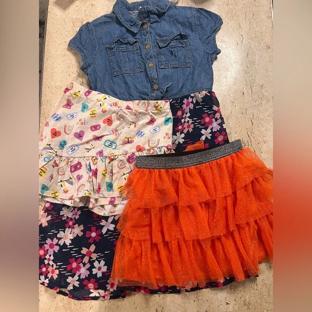 Girl’s Size 10 Dress, Halloween Skirt and Everyday Skirt Bundle